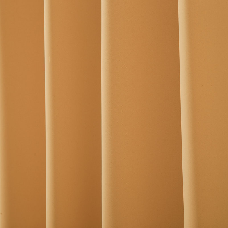 Schaeffer Solid Blackout Thermal Grommet Curtain Panels, Orange, 52" W x 72" L
