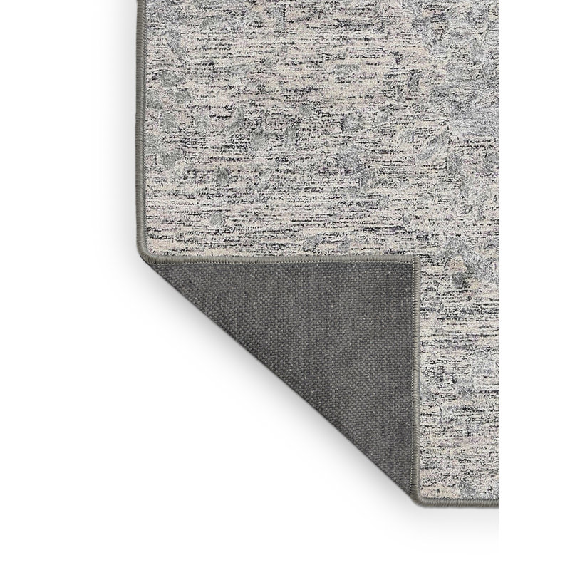 Tapis contemporain gris / argent, Rectangle 2 pi x 5 pi