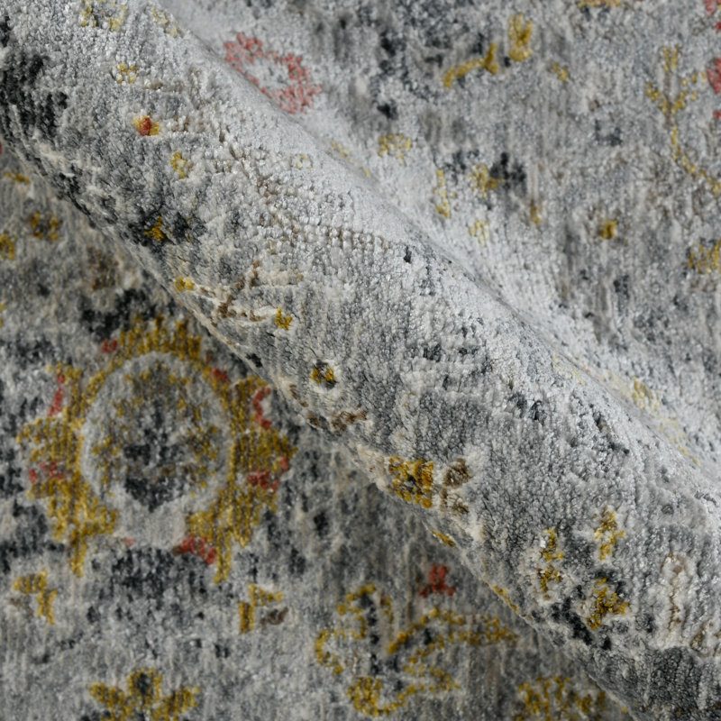 Kolar Traditional Floral Bordered Premium Polyester Performance Area Rug, Runner 2'6" x 7'10"