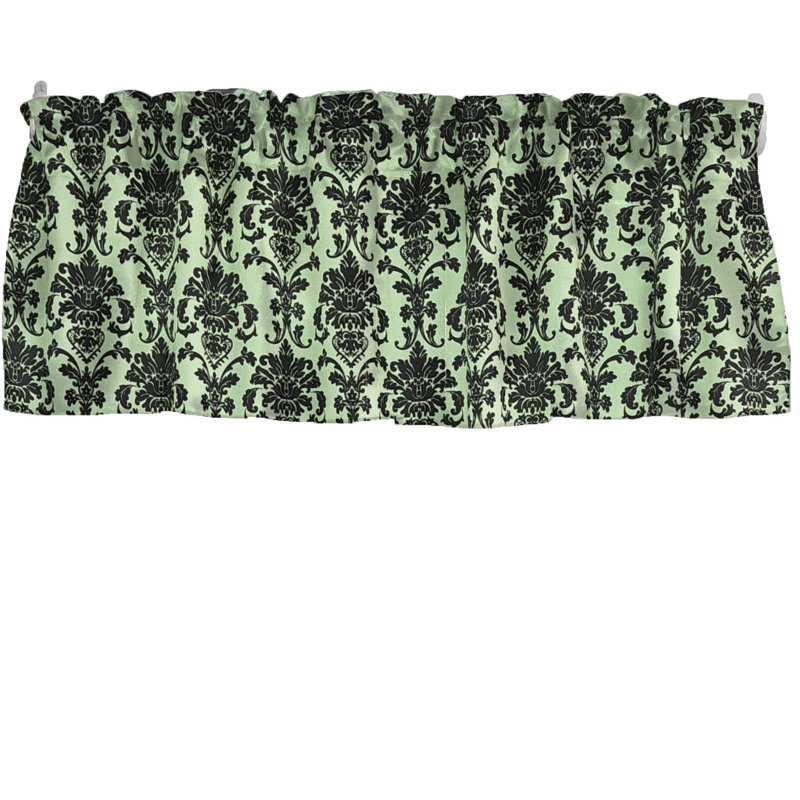 Cantonnière florale en damas 58 po, L 58 po x L 18 po, Sauge