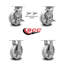 Ensemble de roulettes en acier semi-rainuré en V de 6 pouces avec 2 freins / 2 verrous pivotants rigides SCC | SCC-30CS620-VGB-TLB-BSL-2-R-2