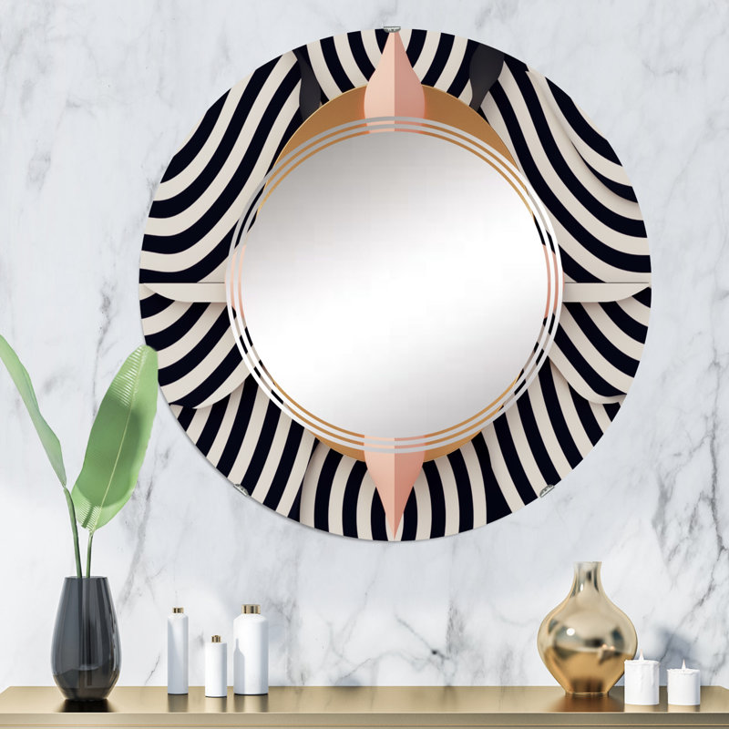 Buriti - Miroir mural moderne rond, 32 po x 32 po