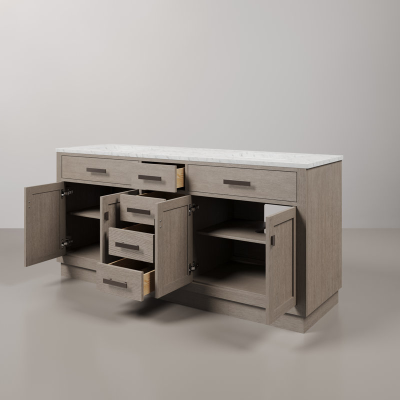 Ashanda 72'' W Single Vanity, Gray Oak