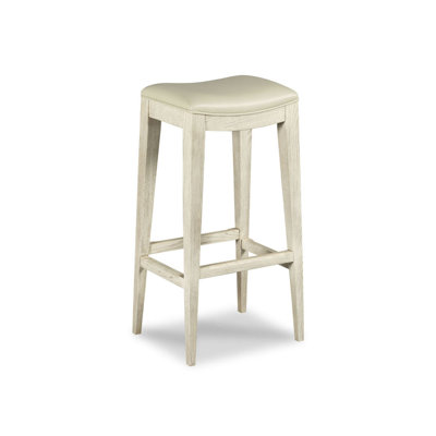 Petite Upholstered Stool with Solid Wood Frame