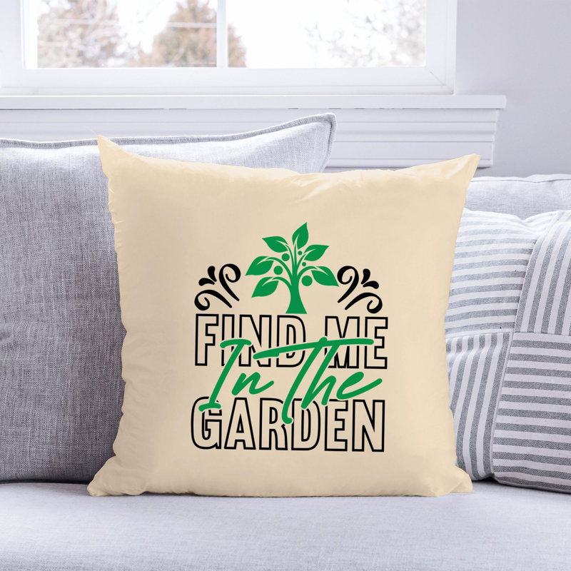 Citation amusante «Garden Lover» - Insert de coussin décoratif inclus, H 14 po x l 14 po