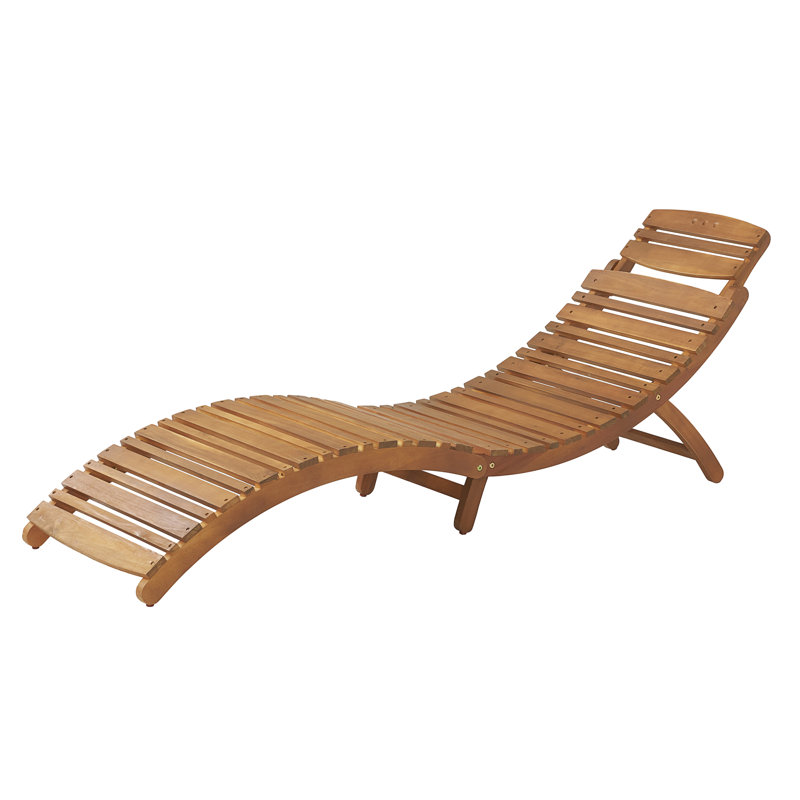 Lahaina Wood Foldable Chaise Lounge, Brown