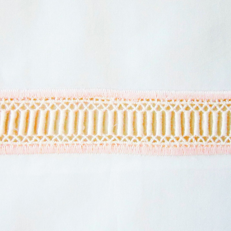 Doric Duvet Cover, King Duvet Cover, White/Peach