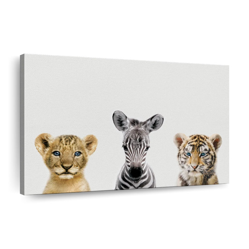 Jeunes animaux de safari, H 32 po x l 48 po x P 1,25 po
