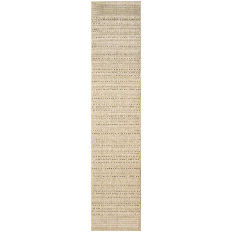 Tulum Striped Indoor/Outdoor Area Rug, Runner 2' x 6', Tan