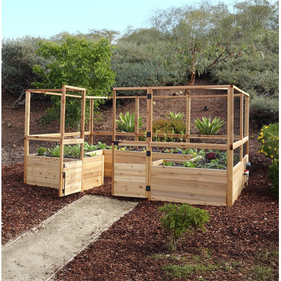 12 ft. W x 8 ft. D Cedar Garden in a Box with Deer Fence