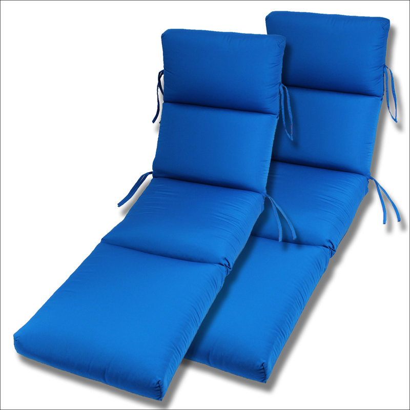 Sunbrella Outdoor 5'' Chaise Lounge Cushion, Canvas Pacific Blue Sunbrella® Canvas