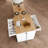 80" Expandable Kitchen Island Dining Table, Marble-Grain Countertop With Power Outlet, Storage Kitchen Prep Station With Wine Rack-801538827