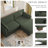 Maelina 3 - Piece Upholstered Green Corduroy Modular Sectional Sofa with Pillow Back and Removable Ottoman-999701654