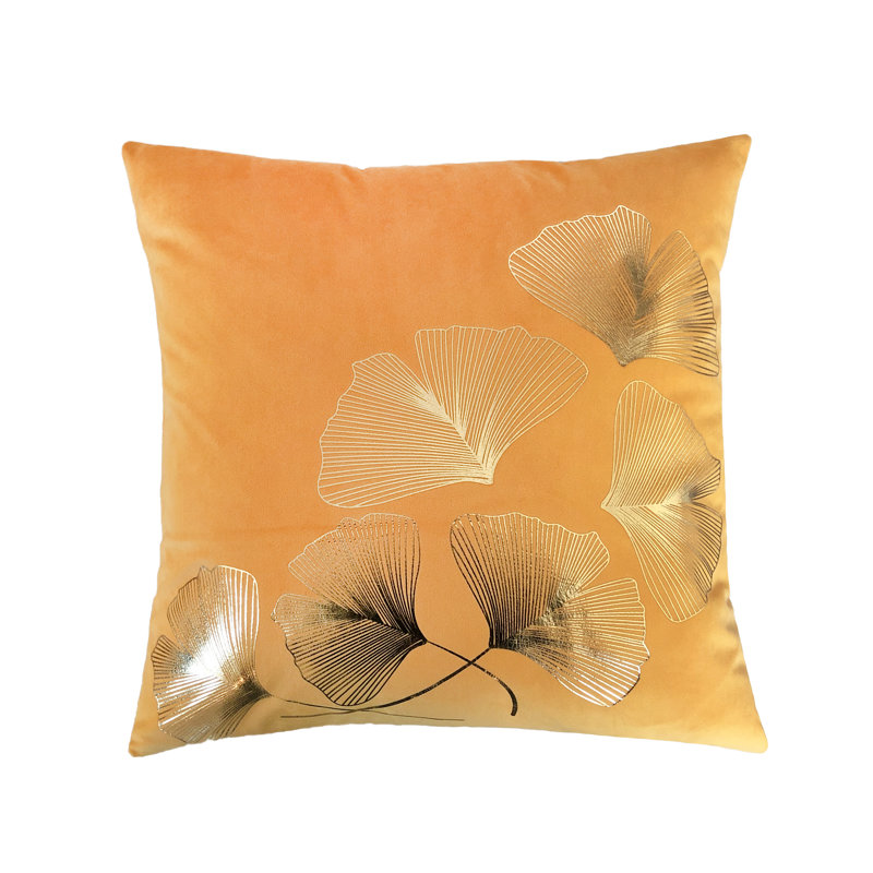  Housse de coussin Gold Ginkgo, Vert menthe, H 18 po x l 18 po