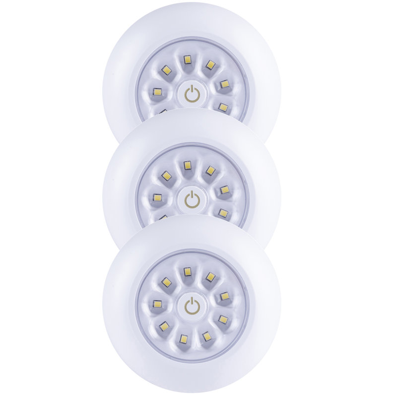 9 - Light 1.13 in. Under Cabinet Linkable Puck Light, White