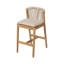 Tabourets de bar avec coussins en bois d'acacia de 28 po de hauteur Luxe Patio
