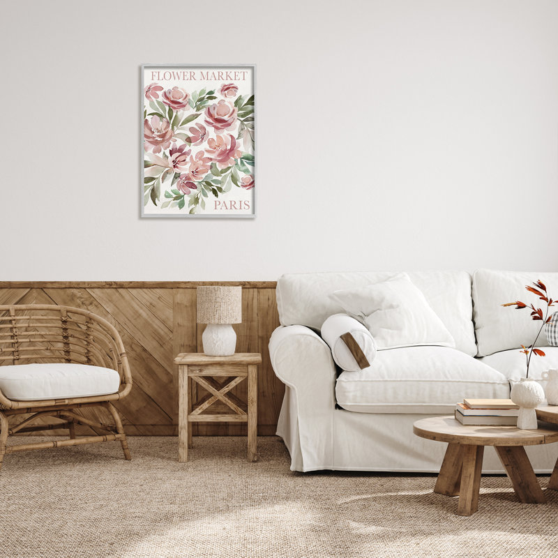 «Bb-122», marché aux fleurs de Paris, encadré sur bois par Kristen Brockmon, Estampe numérique Farmhouse