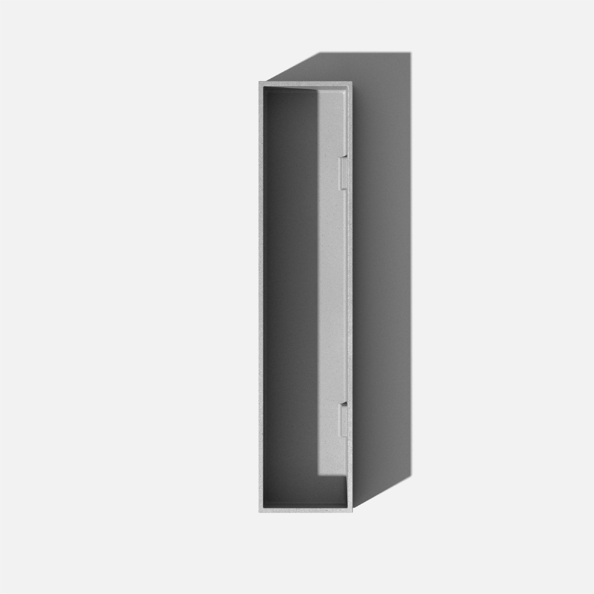 Geo Series Plastic Planter Box, Set of 1, Gray, 3" H x 16" W x 3.5" D