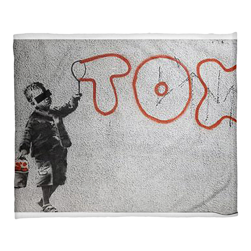Banksy Sewn Throw Blanket, 50" W x 60" L