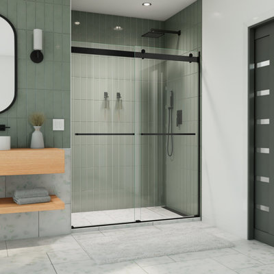 56" - 60" W x 76" H Reversible Frameless Shower Door with ClearMax Technology