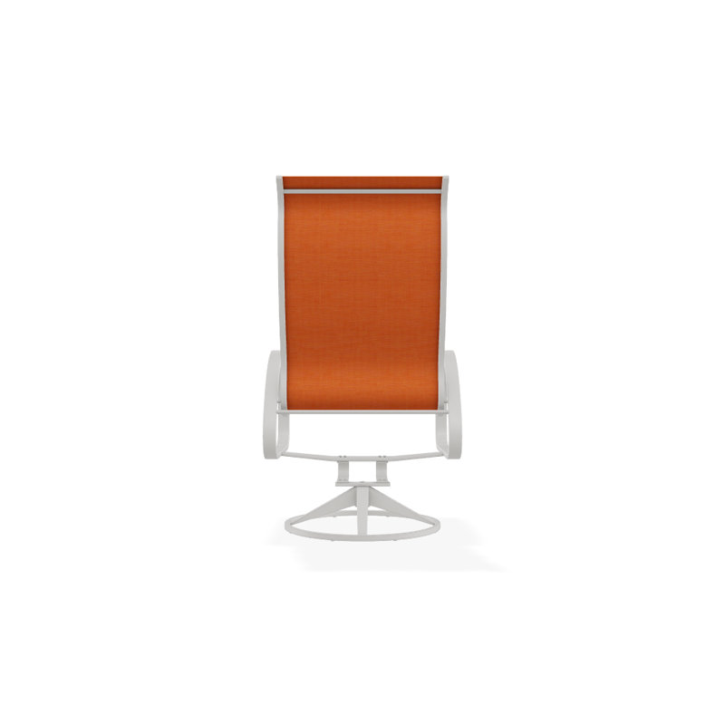 Aruba 1 Outdoor Dining Armchair, Textured Snow, Canvas Tangerine Sunbrella® Canvas