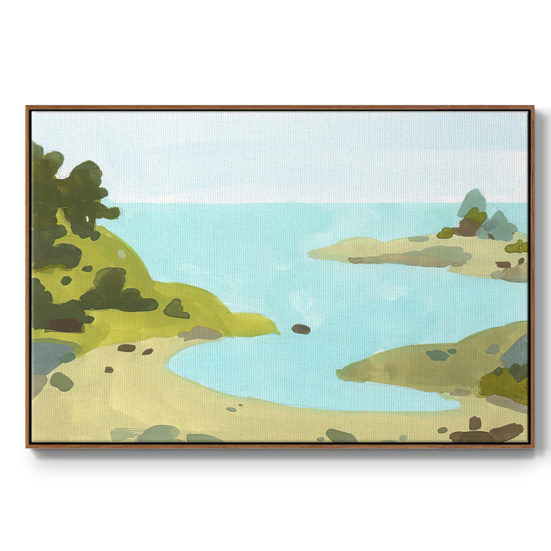 Coastal Inlet IV, reproduction d'art sur toile, H 17 po x l 25 po x P 2 po, Noyer