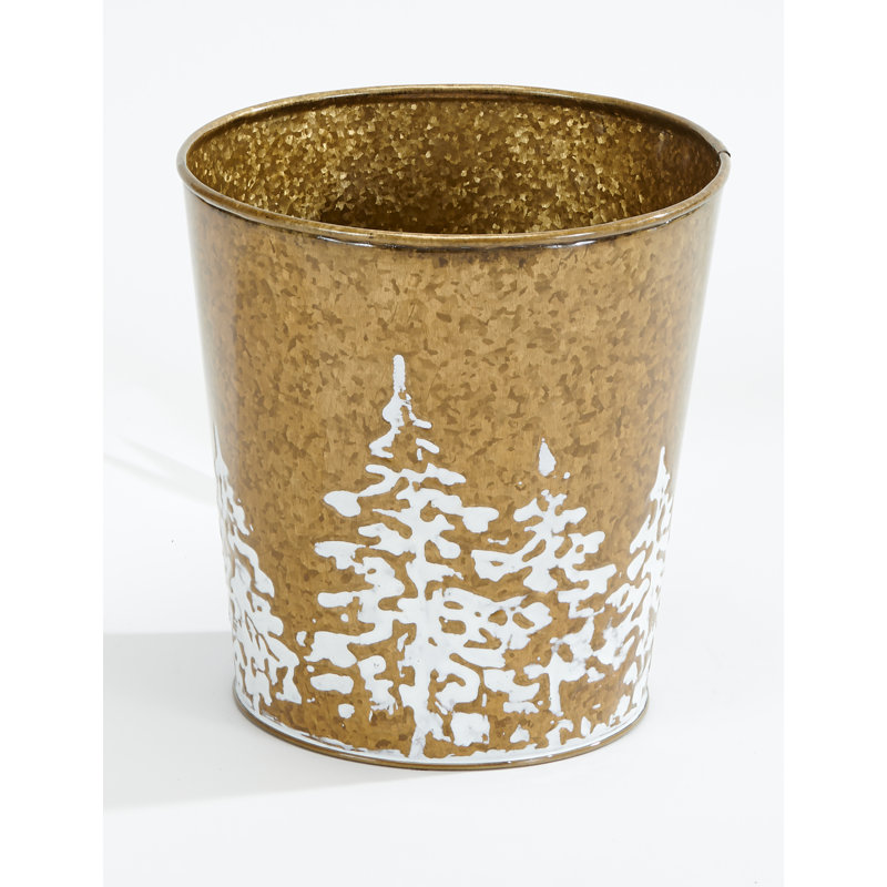 Monango Galvanized Metal Planter, Red, 7.5"H x 7"W x 7"D
