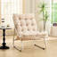 Fauteuil inclinable de patio confortable avec siège en filet respirant Sling, rembourrage gonflé, structure en acier beige, structure et coussin de conception moderne pour une utilisation intérieure / extérieure, idéal