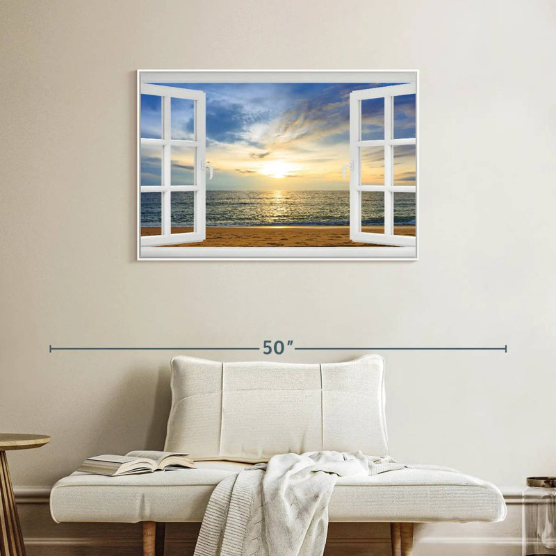 Fenêtre à Bleeker éthéré, Cadre flottant blanc, 37 po x 25 po