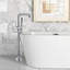 Robinet de baignoire autoportant avec douche à main au fini chromé et fabrication en métal