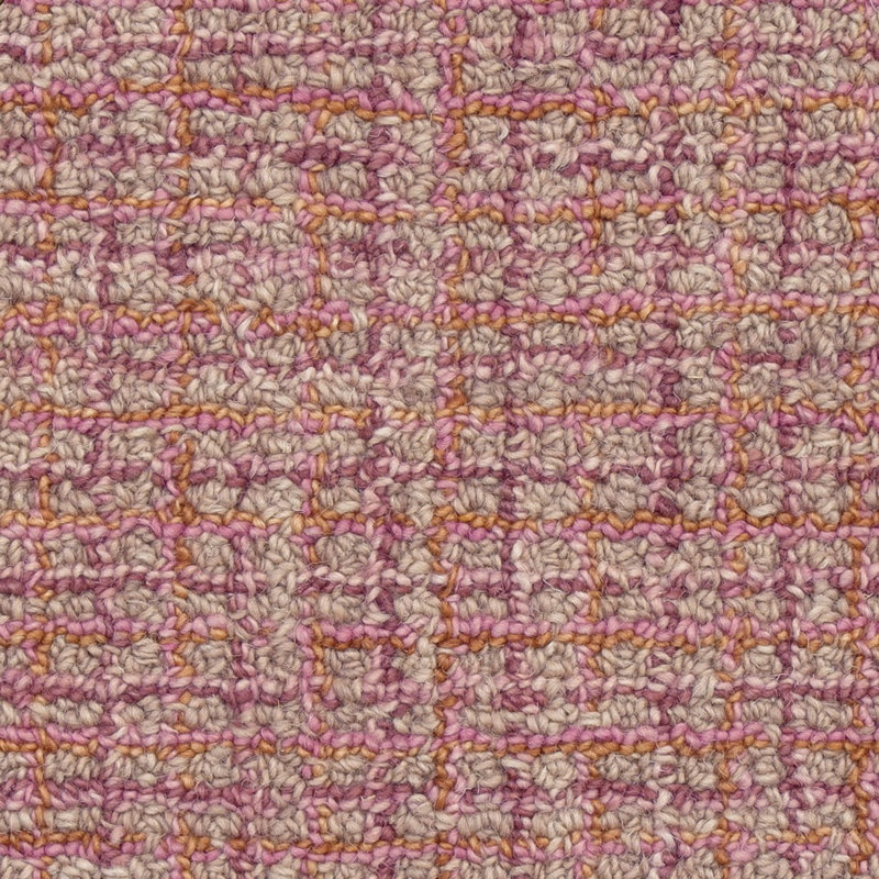 Bryn Hand-Tufted Loop Pile Wool Tweedy Plaid Textured Solid Area Rug Spice Orange Rose Burgundy Tan, Rectangle 3' x 5'
