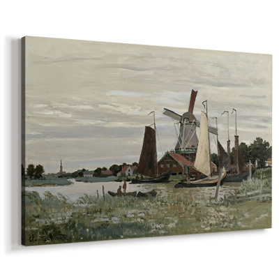 Windmill at Zaandam-Claude Monet-Gallery Wrapped Canvas-1871