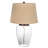 Fillable Glass Table Lamp with Linen Shade
