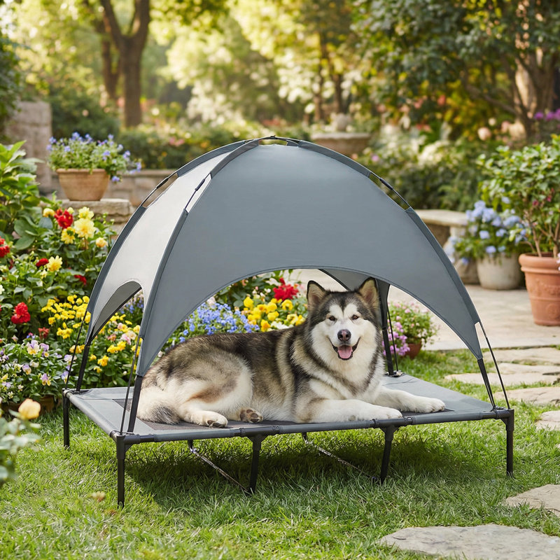 Polyester Pet Bed, Grey, 108cm H x 122cm W x 92cm D