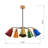 5 Lights Wooden Base Colourful Caps Chandelier