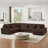 U-Shaped Corduroy Sectional Sofa With A Chaise Lounge-306536238