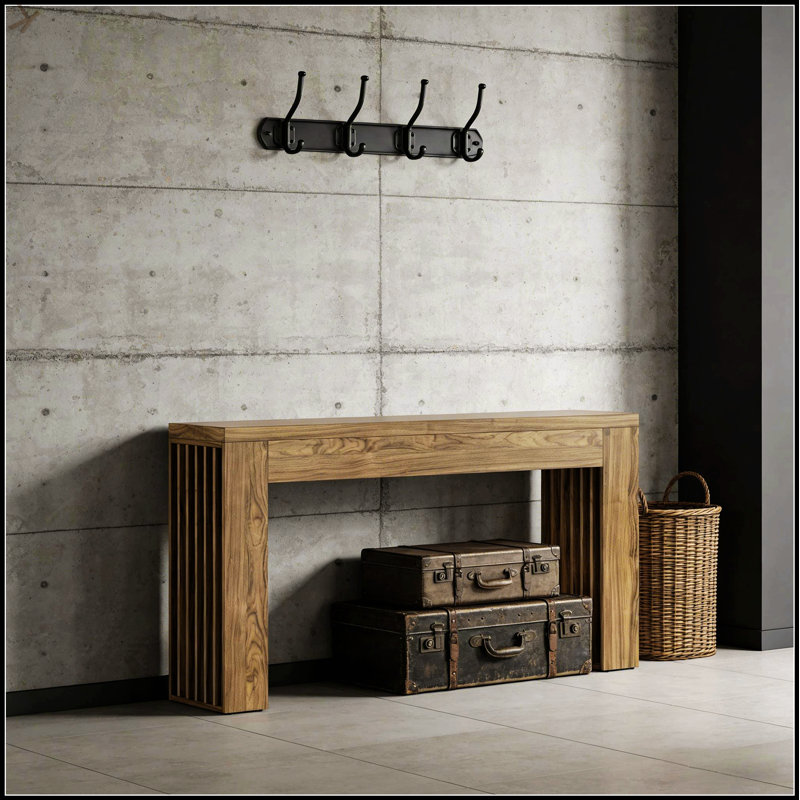 Stable Farmhouse Chic Console Table With Spacious Top, Perfect For Hallway And Sofa Decor