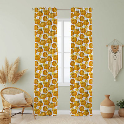 Semi Sheer Fruit Print Curtain Single Panel
