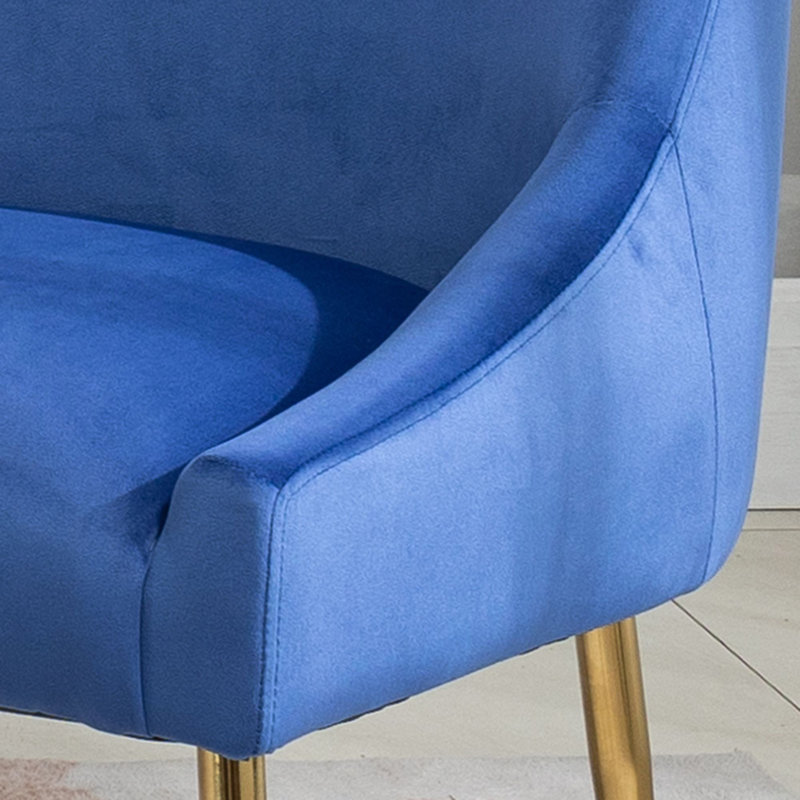 Lashana Velvet Upholstered Side Chair, Blue