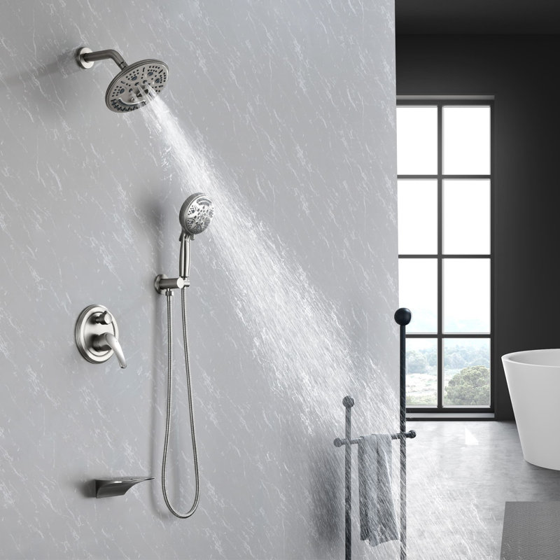 Système de douche avec valve brute, Nickel brossé