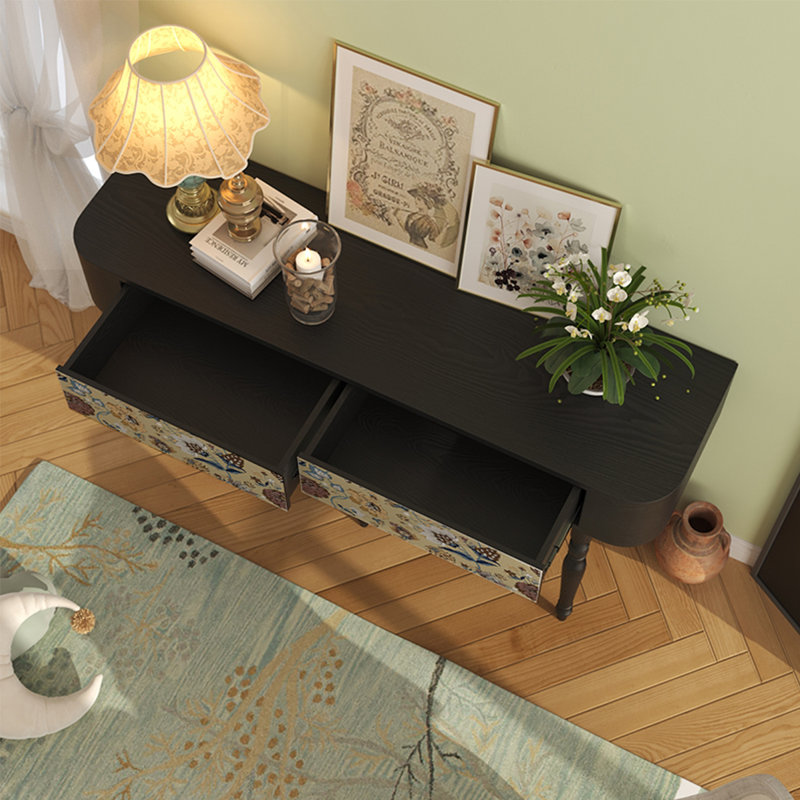 Multi-functional wooden drawer console table, 31.5" H x 55.12" W x 15.75" D