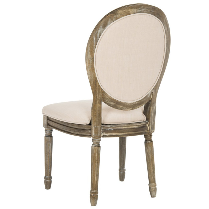 Chaise d'appoint rembourrée en lin capitonnée Fleur