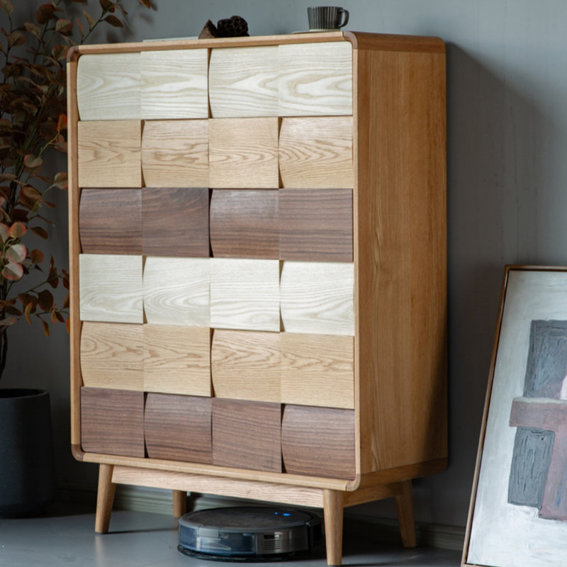 Armoire d'appoint moderne et simple en bois massif