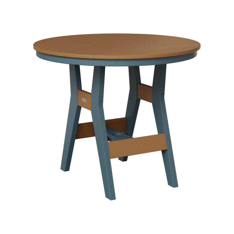 Harbor Outdoor Round Dining Table, Slate, Cedar