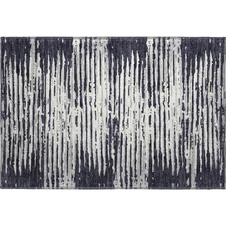 Premium Machine Washable Prisco Black Rug