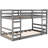 Gray Twin Over Bunk Bed With , Solid Pine Legs, Full - Length Guardrail For Security, Space Saving Small Bedrooms, Slat Kit Included Frame Stability, , Functional In Limited Spaces, Fits Mattresses