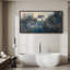 Art de jardin fleurs de jardin, décoration murale campagne bleu foncé, impression numérique sur toile giclée très grand-111652499-111652498
