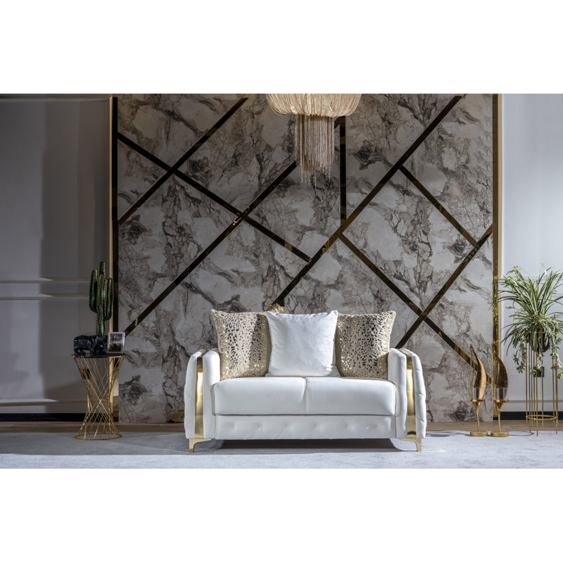 Causeuse de style moderne, Blanc cassé