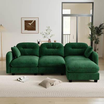 Canapé modulaire en L 107 po en chenille avec canapé