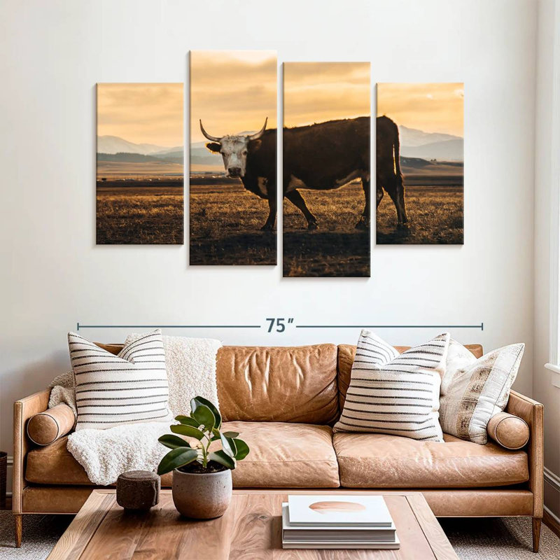 Brampt Looking Bull, 42"H x 68"W